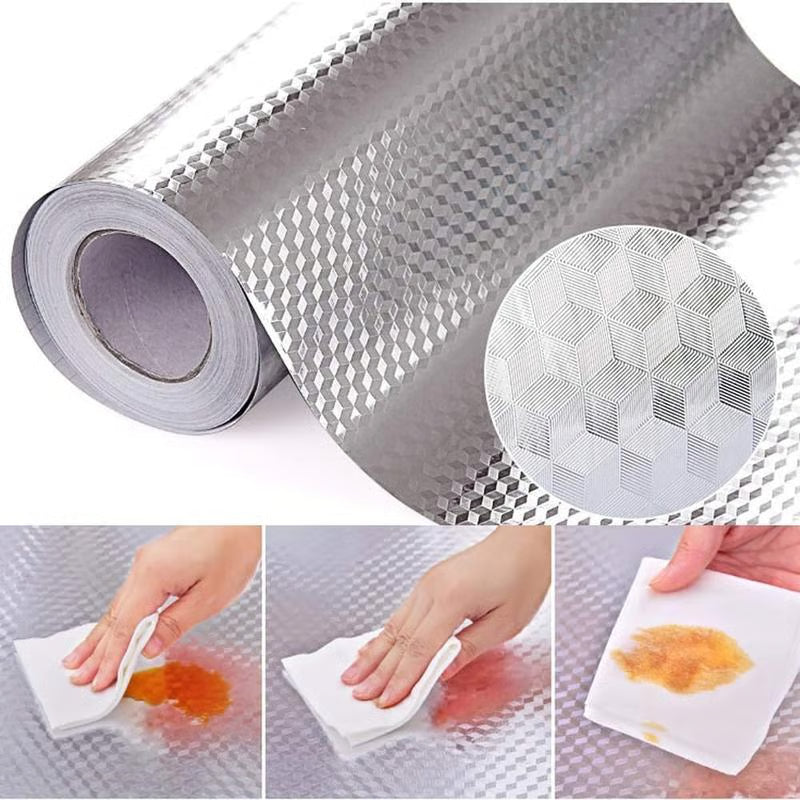 🎁Last Day Promotion 49% OFF🔥Kitchen Peel and Stick Wallpaper Backsplash Waterproof Kitchen Stickers - Silver / Buy 1