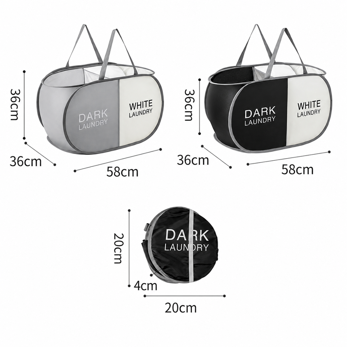 Foldable Divided Laundry Hamper