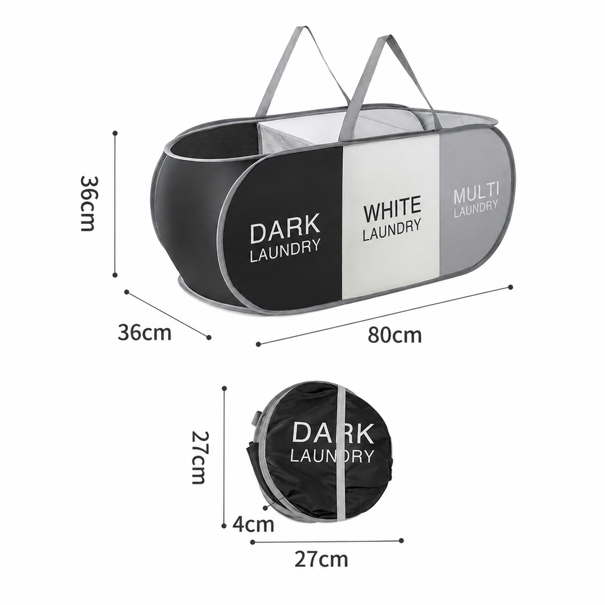 Foldable Divided Laundry Hamper