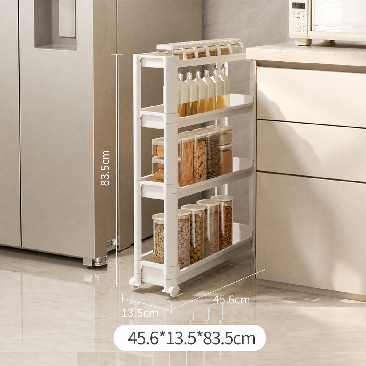 Slim Rolling Multi-Tier Storage Cart
