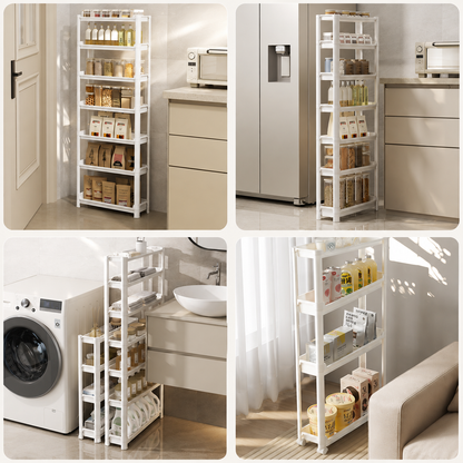 Slim Rolling Multi-Tier Storage Cart