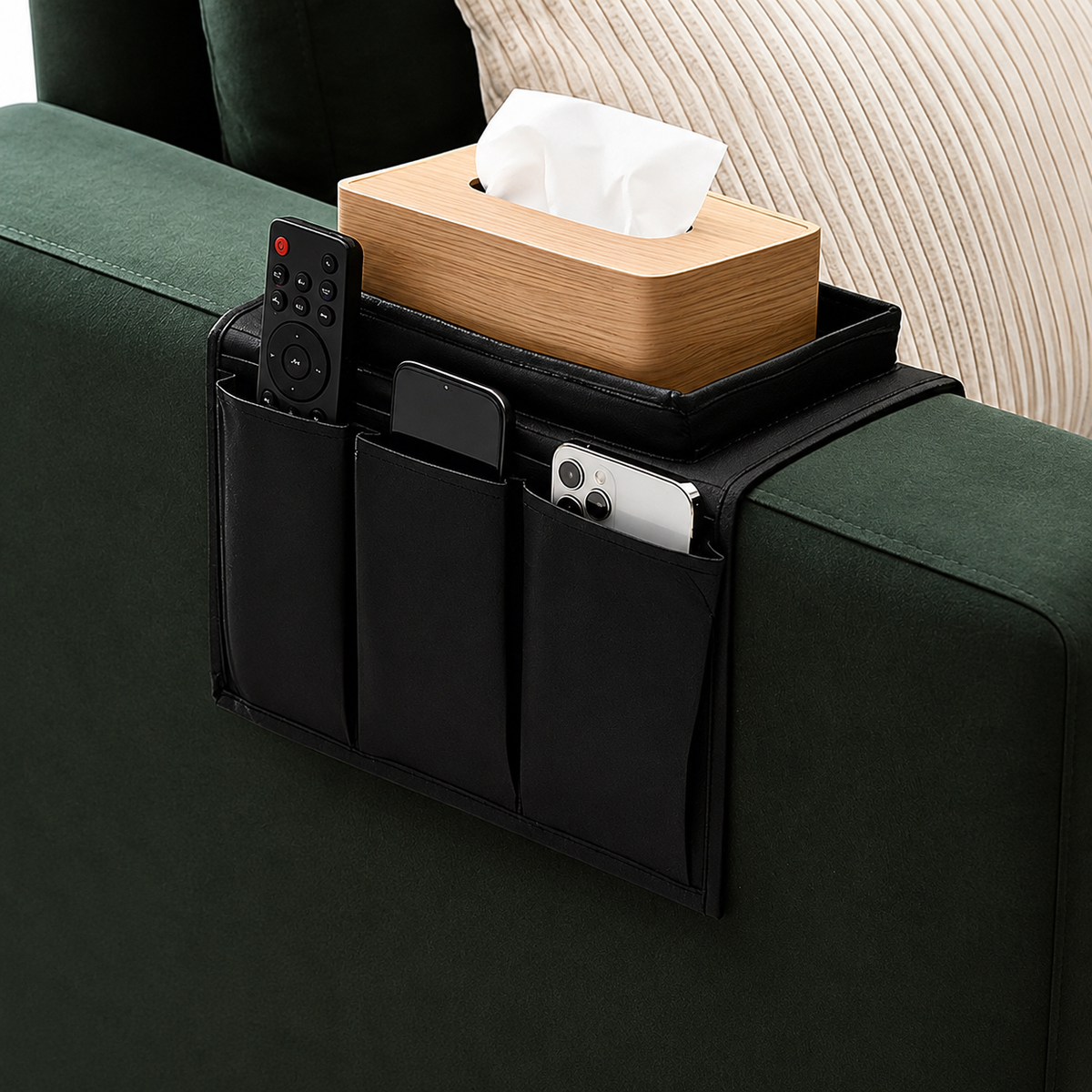 Sofa Armrest Organizer with Tray