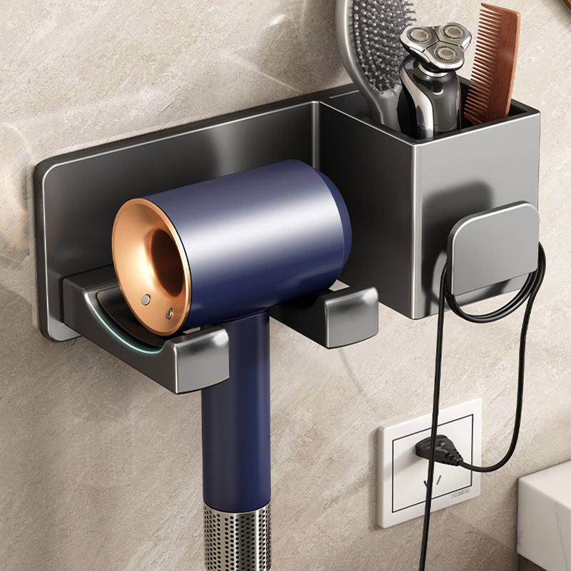 No-Drill Hair Dryer Holder with Cord Organizer